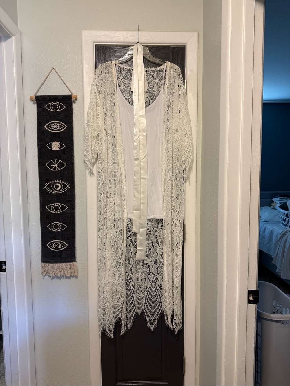 White Lace Bridal Getting Ready Maxi Robe & Slip Etsy Wedding Bride